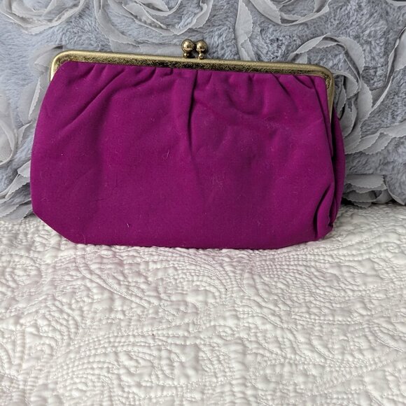 Royal Pink Clutch Simple and Elegant with Gold Frame and just Cute and Special - Picture 1 of 5